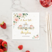 カボチャ赤ちゃんシャワー赤面ピンクと金ゴールド スタンダードカクテルナプキン (インサイチュ)