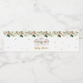 カボチャ赤ちゃんシャワー赤面ピンクと金ゴールド ペットボトルラベル (シングルラベル)