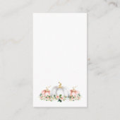 カボチャ赤ちゃんシャワー赤面ピンク金ゴールドブックスベビー エンクロージャーカード (裏面)