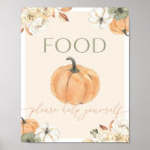 カボチャ赤ちゃんシャワー食品の看板 ポスター (正面)