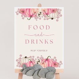 カボチャ赤ちゃんシャワー食品&ドリンクサイン ポスター