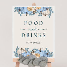 カボチャ赤ちゃんシャワー食品&ドリンクサイン ポスター