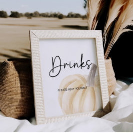 カボチャ赤ちゃんシャワー飲み物看板 ポスター