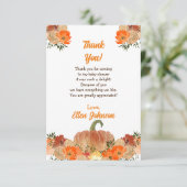 カボチャ赤ちゃんシャワー サンキューカード (スタンド正面)