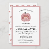 カボチャ赤ちゃん女の子の赤ちゃんシャワー 招待状 (正面/裏面)