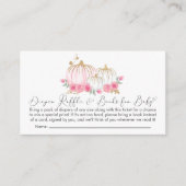 カボチャ赤ちゃん女の子シャワーおむつラッフルブック エンクロージャーカード (正面)