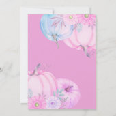 カボチャ赤ちゃん女の子シャワーウォーターカラードリーミーピンク 招待状 (裏面)
