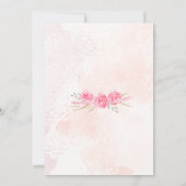 カボチャ赤ちゃん女の子シャワーウォーターカラーフローラピンク 招待状 (裏面)