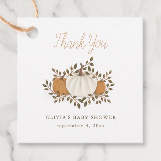 カボチャ赤ちゃん素朴シャワーオレンジ フェイバータグ (正面)