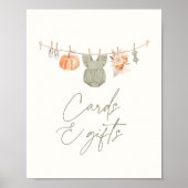 カボチャ赤ちゃん衣赤ちゃんシャワーカードとギフト ポスター (正面)