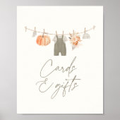 カボチャ赤ちゃん衣赤ちゃんシャワーカードとギフト ポスター (正面)
