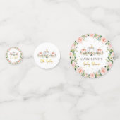 カボチャ赤面ピンクと金ゴールドベビーシャワーパーティー コンフェッティ (裏面)