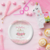 カボチャ赤面ピンク金ゴールドベビーガールシャワーのお気に入り ペーパープレート (パーティー)