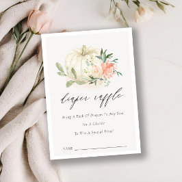 カボチャ赤面フローラディッパラッフルベビーシャワー エンクロージャーカード