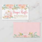 カボチャ赤面フローラベビーシャワーおむつラッフル エンクロージャーカード (正面/裏面)