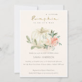 カボチャ赤面フローラリトルベビーシャワー招待状 サンキューカード (正面)