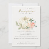 カボチャ赤面フローラリトルベビーシャワー招待状 サンキューカード (正面)