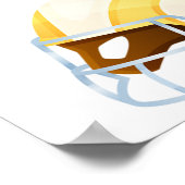 カボチャ足球カップルのシャワーカスタムサインのポスター ポスター (角)