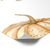 カボチャ足球カップルのシャワー歓迎サイン ポスター (角)