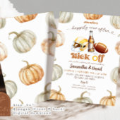 カボチャ足球蹴り上げカップルのシャワー 招待状