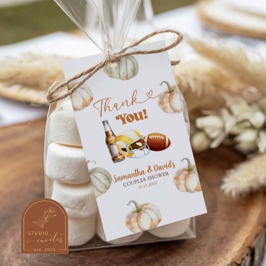 カボチャ足球蹴り出しカップルのシャワーメッセージカード ギフトタグ