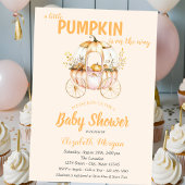 カボチャ車の赤点々のあるちゃんシャワー 招待状