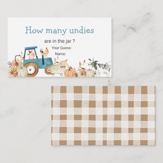 カボチャ農場動物トラクターいくつウンディー エンクロージャーカード (正面/裏面)