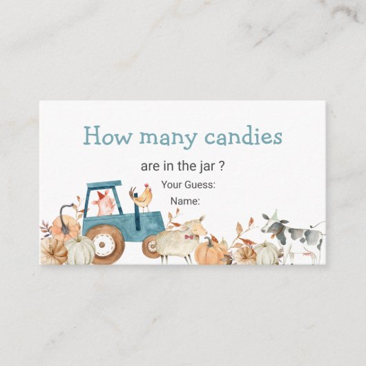カボチャ農場動物トラクターいくつキャンディー エンクロージャーカード (正面)