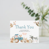 カボチャ農場動物トラクター赤ちゃんシャワーありがとう サンキューカード (スタンド正面)