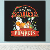カボチャ農家のハロウィン キャンバスプリント (インサイチュ (ウッドフロア))