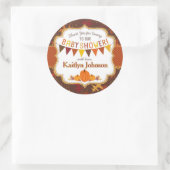 カボチャ金ゴールドグリッター秋オーク葉ベビーシャワー ラウンドシール (バッグ)