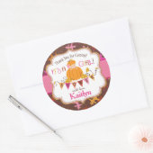 カボチャ金ゴールドグリッター秋オーク葉ベビーシャワー ラウンドシール (封筒)