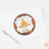 カボチャ金ゴールドグリッター秋オーク葉ベビーシャワー ラウンドシール (封筒)