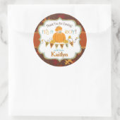 カボチャ金ゴールドグリッター秋オーク葉ベビーシャワー ラウンドシール (バッグ)