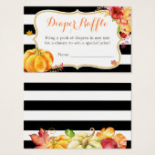 カボチャ金ゴールドフローラ秋ベビーシャワーおむつラッフル (正面&裏面)