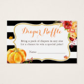 カボチャ金ゴールドフローラ秋ベビーシャワーおむつラッフル (正面)