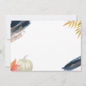 カボチャ金ゴールド秋最初の誕生日と写真 招待状 (裏面)