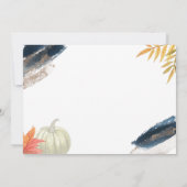 カボチャ金ゴールド秋男の子のシャワー 招待状 (裏面)