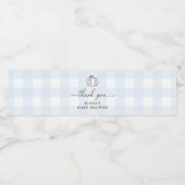 カボチャ青いギンガムありがとう水のボトルをお願い ペットボトルラベル (シングルラベル)