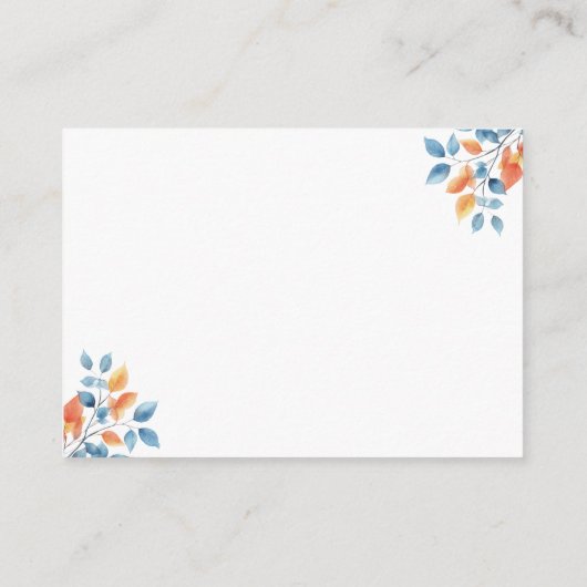 カボチャ青い男の子のベビーシャワー用の本 エンクロージャーカード (裏面)