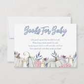 カボチャ青の少年の赤ちゃんシャワー本ベビーカード 招待状 (正面)