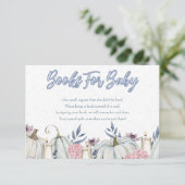 カボチャ青の少年の赤ちゃんシャワー本ベビーカード 招待状 (スタンド正面)