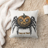 カボチャ頭のクローラー – 白文字 クッション (ブランケット)