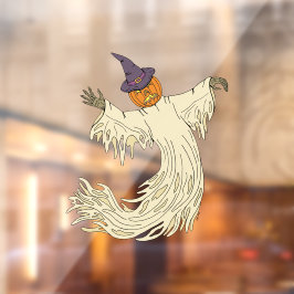 カボチャ頭の幽霊 ハロウィーンアート ウィンドウサイン
