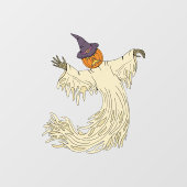 カボチャ頭の幽霊 ハロウィーンアート ウィンドウサイン (シート)