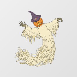 カボチャ頭の幽霊 ハロウィーンアート ウィンドウサイン