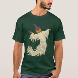 カボチャ頭の幽霊 ハロウィーンアート Tシャツ