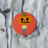 カボチャ頭チビ(小さくかわいく書いた感じ)少年 缶バッジ (インサイチュ)