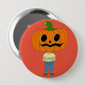 カボチャ頭チビ(小さくかわいく書いた感じ)少年 缶バッジ (正面&裏面)