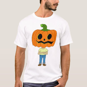 カボチャ頭チビ(小さくかわいく書いた感じ)少年 Tシャツ